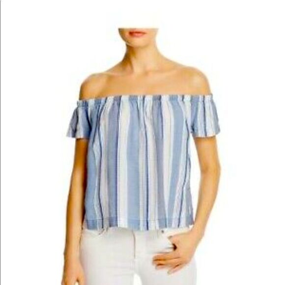 Bella Dahl striped off the shoulder top size M - Picture 1 of 7